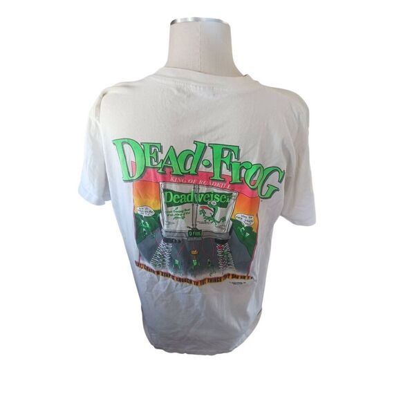 Vintage 1995 deadwiser roadkill frog tee on a Badger made in the USA tag Extra l - Picture 2 of 5